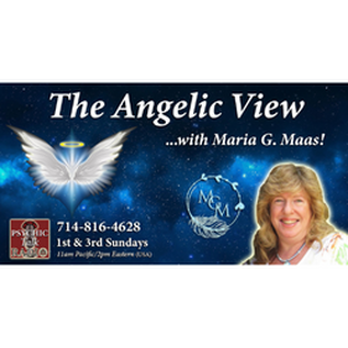 Logo for The Angelic View Radio Show with Maria G. Maas 