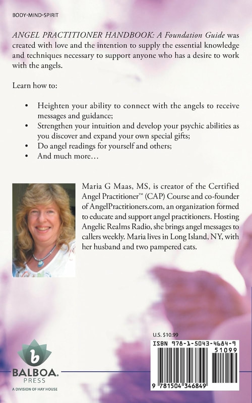 Back cover of ANGEL PRACTITIONER HANDBOOK: A Foundation Guide, by Maria G. Maas