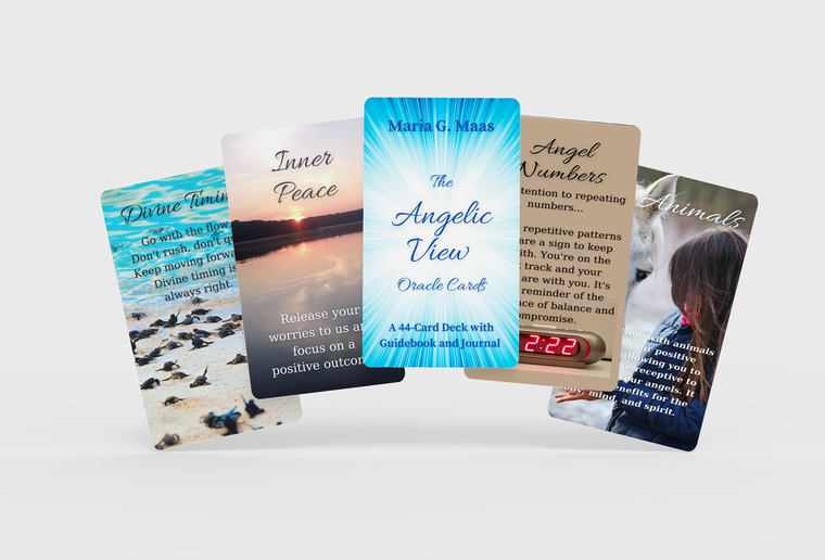 Mock-up of The Angelic View Oracle Cards
