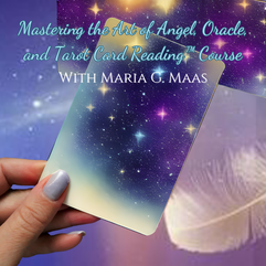 Maria G. Maas and logo for Mastering the Art of Angel, Oracle, and Tarot Card Reading Course