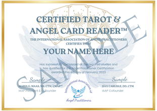 Mastering the Art of Angel, Oracle, and Tarot Card Reading™ sample certificate